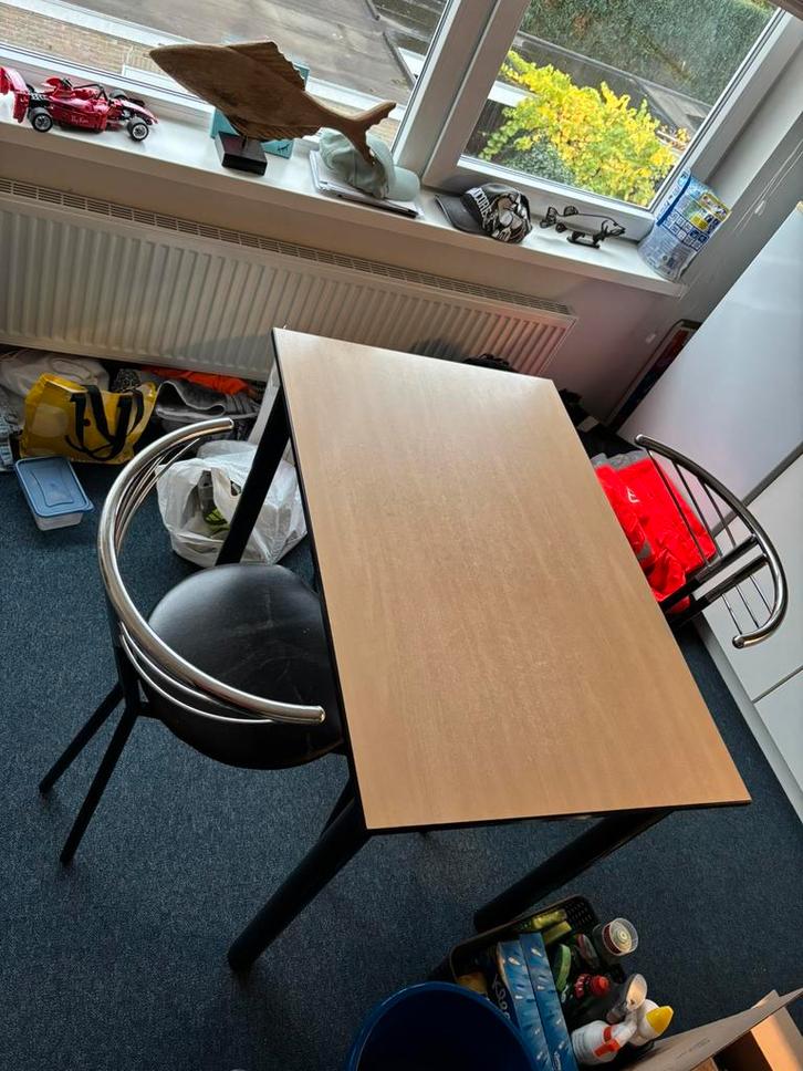 2 persoons eettafel, Huis en Inrichting, Tafels | Eettafels, Gebruikt, 50 tot 100 cm, Rechthoekig, Ophalen