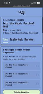 Into the woods festival 3 tickets (zaterdag), Tickets en Kaartjes, Twee personen