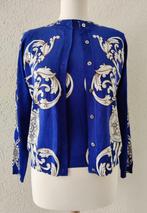 Versace Collection twinset top+vestje kobaltblauw print, Blauw, Ophalen of Verzenden, Zo goed als nieuw, Versace