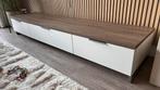 Wit tv-meubel met houtlook blad – MOET WEG!, Ophalen, Gebruikt, 200 cm of meer, Minder dan 100 cm