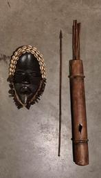 Afrikaans Masker, Pijlenkoker & Pijlen, Antiek en Kunst, Kunst | Niet-Westerse kunst, Ophalen