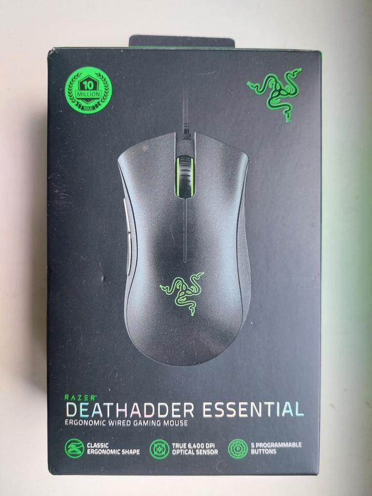 Razer DeathAdder Essential, Computers en Software, Muizen, Zo goed als nieuw, Muis, Rechtshandig, Bedraad, Ergonomisch, Gaming muis