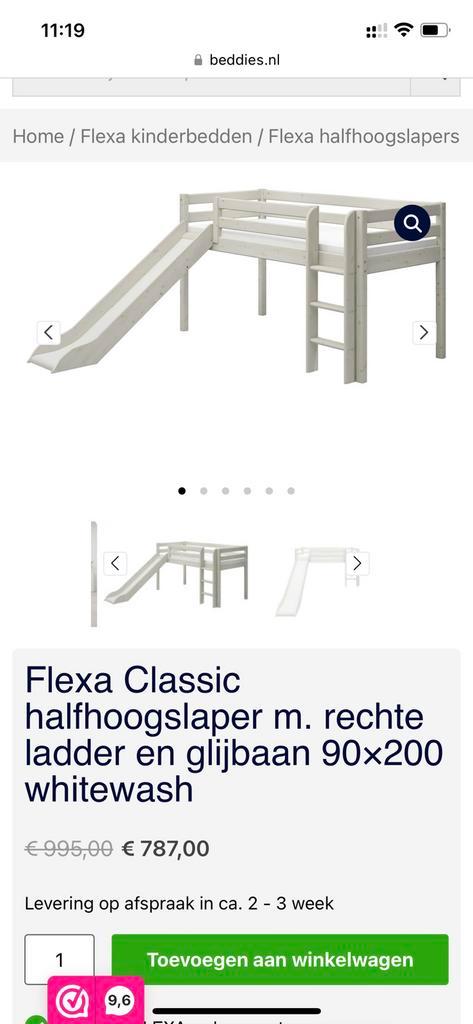 Flexa clasic halfhoogslaper, Kinderen en Baby's, Kinderkamer | Stapelbedden en Hoogslapers, Zo goed als nieuw, Halfhoogslaper