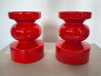 2 Rode Kandelaars Vallauris France, Overige materialen, Ophalen of Verzenden, Zo goed als nieuw, Rood