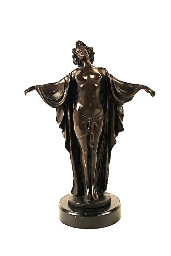 Bronzen beeld  " Dame met uitgestrekte armen" van BC ZHENG, Antiek en Kunst, Antiek | Koper en Brons, Brons, Ophalen of Verzenden