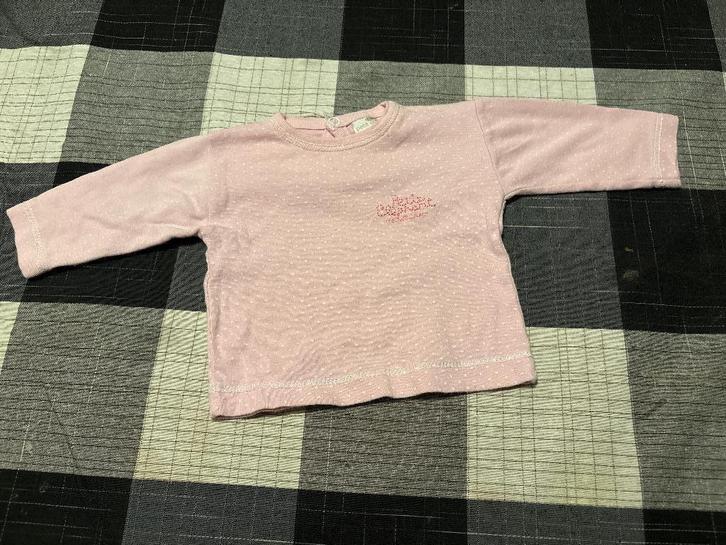 Roze shirtje van petit elephant. Maat 56, Kinderen en Baby's, Babykleding | Maat 56, Zo goed als nieuw, Meisje, Shirtje of Longsleeve