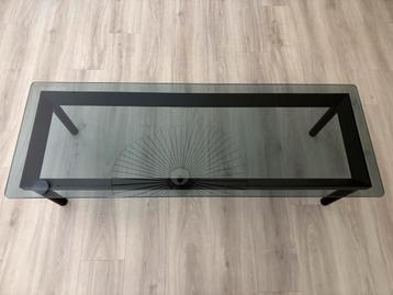 Hay Kofi salontafel zwart gelakt eiken 140x50 grijs glas beschikbaar voor biedingen