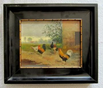 DUITS==Afred Schönian 1856-1936 == kippen bij boerderij beschikbaar voor biedingen