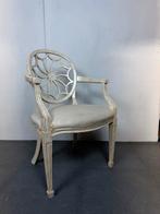 Vintage Spider Web Back Arm Chair - gemarmerd, Wit, Zo goed als nieuw, Eén, Ophalen