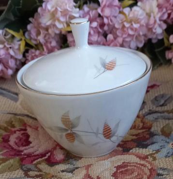 Leuk vintage suikerpotje, bladeren in bruintinten, Bavaria  beschikbaar voor biedingen