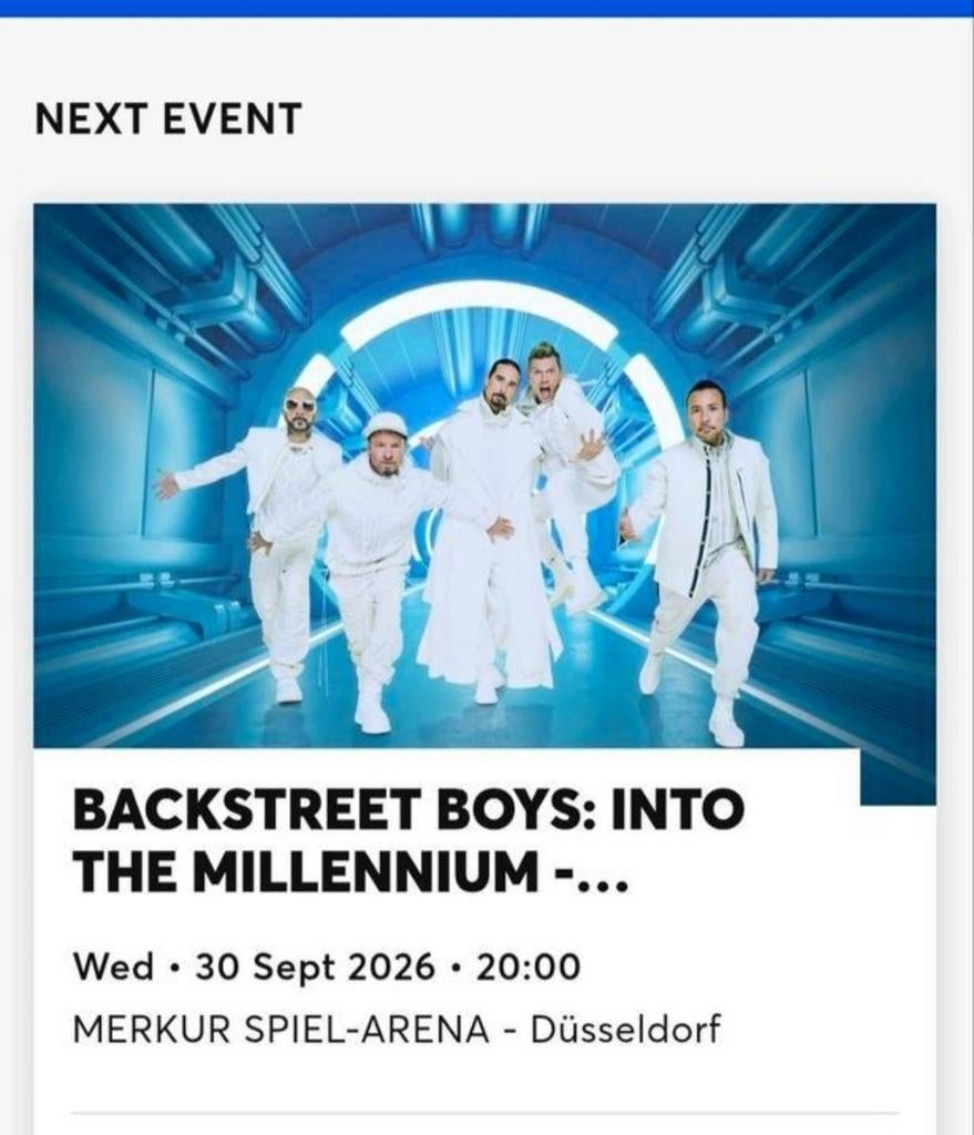 Backstreet boys 4x staanplaatsen 30 september Dusseldorf, Tickets en Kaartjes, Drie personen of meer, September