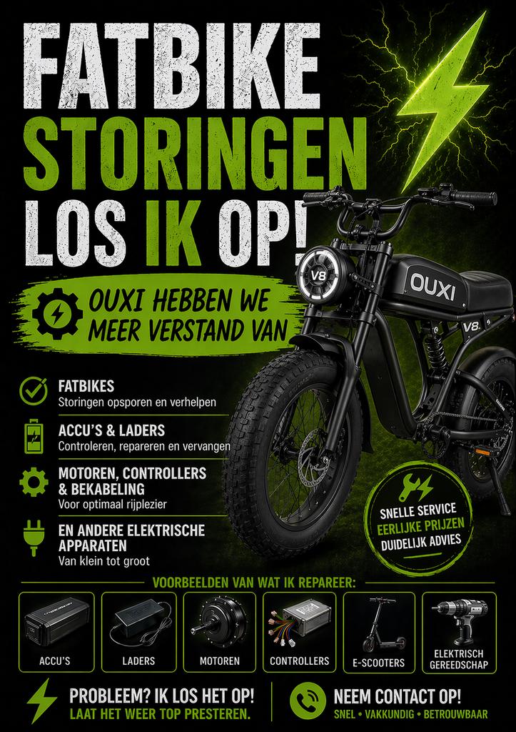 Fatbike reparatie ouxi & super73 en meer, Ophalen of Verzenden, Zo goed als nieuw