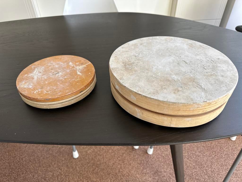 2 Draaischijven voor pottenbakkers (30 en 20 cm), Ophalen of Verzenden, Gebruikt