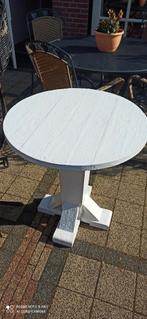 2 mooie  witte tafeltjes, Ophalen, 50 tot 100 cm, Rond, Zo goed als nieuw