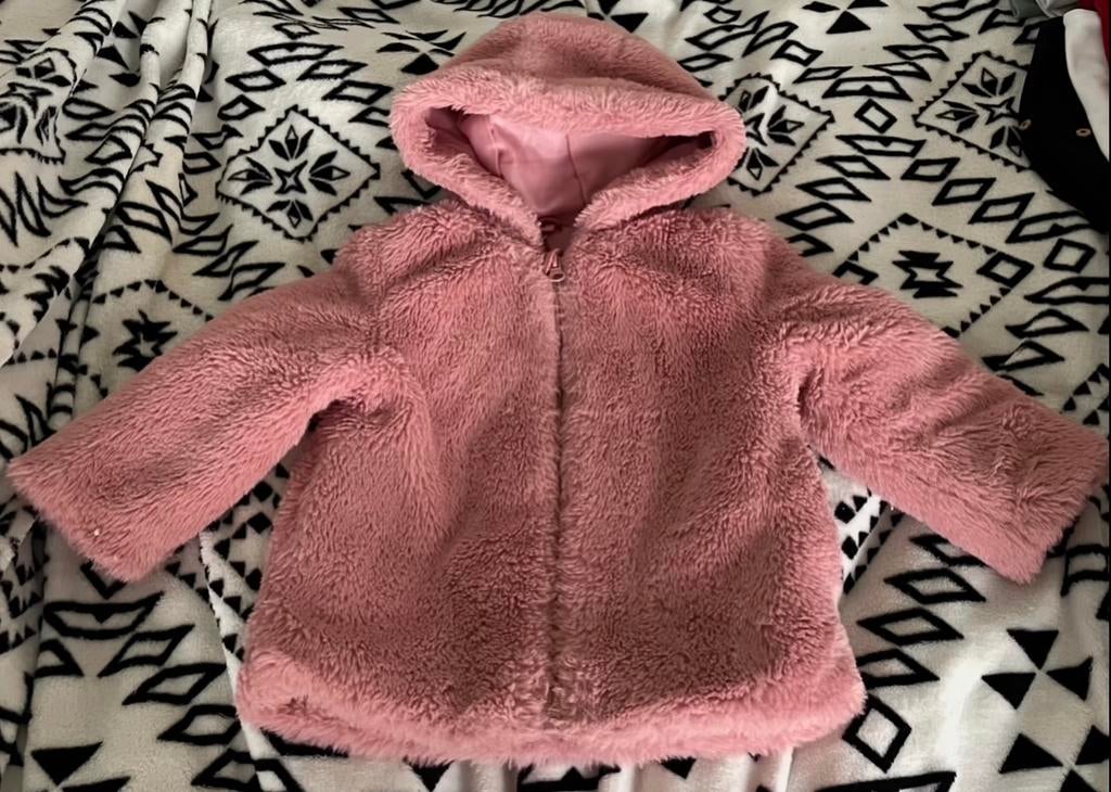 Roze Zara teddy jasje met capuchon maat 80/86, Ophalen of Verzenden, Zo goed als nieuw, Meisje, Jasje