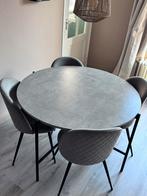 Ronde tafel licht marmerlook, Ophalen, Rond, Zo goed als nieuw, Vier personen