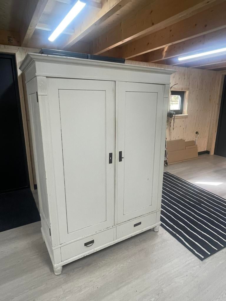 Brocante kast kledingkast, Antiek en Kunst, Antiek | Meubels | Kasten, Ophalen