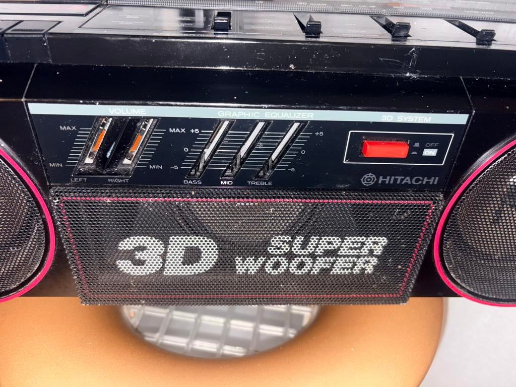 Retro Hitachi boombox – 3D Super Woofer (jaren ’80/’90), Ophalen of Verzenden, Zo goed als nieuw