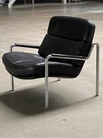 Fauteuil Jurgen Kastholm voor Kusch & Co - Zwart Leer, Ophalen, Gebruikt, Leer, 75 tot 100 cm