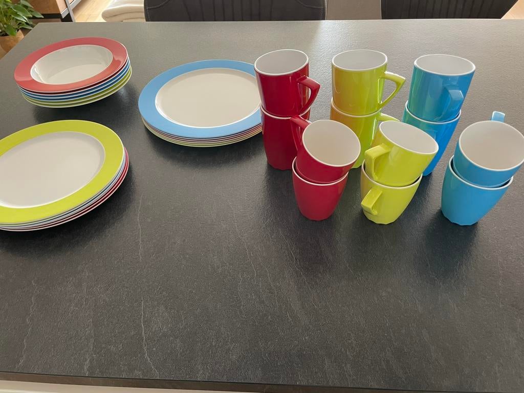 6 delig Mepal camping servies, Caravans en Kamperen, Ophalen, Zo goed als nieuw