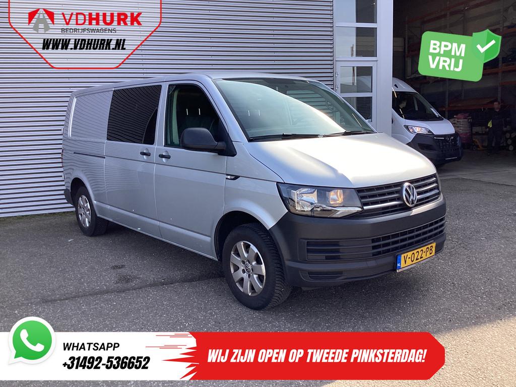 Volkswagen Transporter 2.0 TDI 150 pk L2 DC Dubbel Cabine EX, Auto's, Bestelauto's, Voorwielaandrijving, Stof, Gebruikt, Euro 6