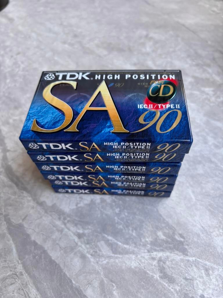 TDK SA90 High Position cassettebandjes – nieuw (6 stuks), Cd's en Dvd's, Cassettebandjes, Nieuw in verpakking, Onbespeeld, Overige genres