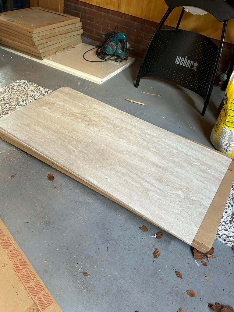 Saloni Travertin Vloertegel 60x120 - Klasse Anti, Ophalen, 60 cm of meer, 60 cm of meer, Nieuw