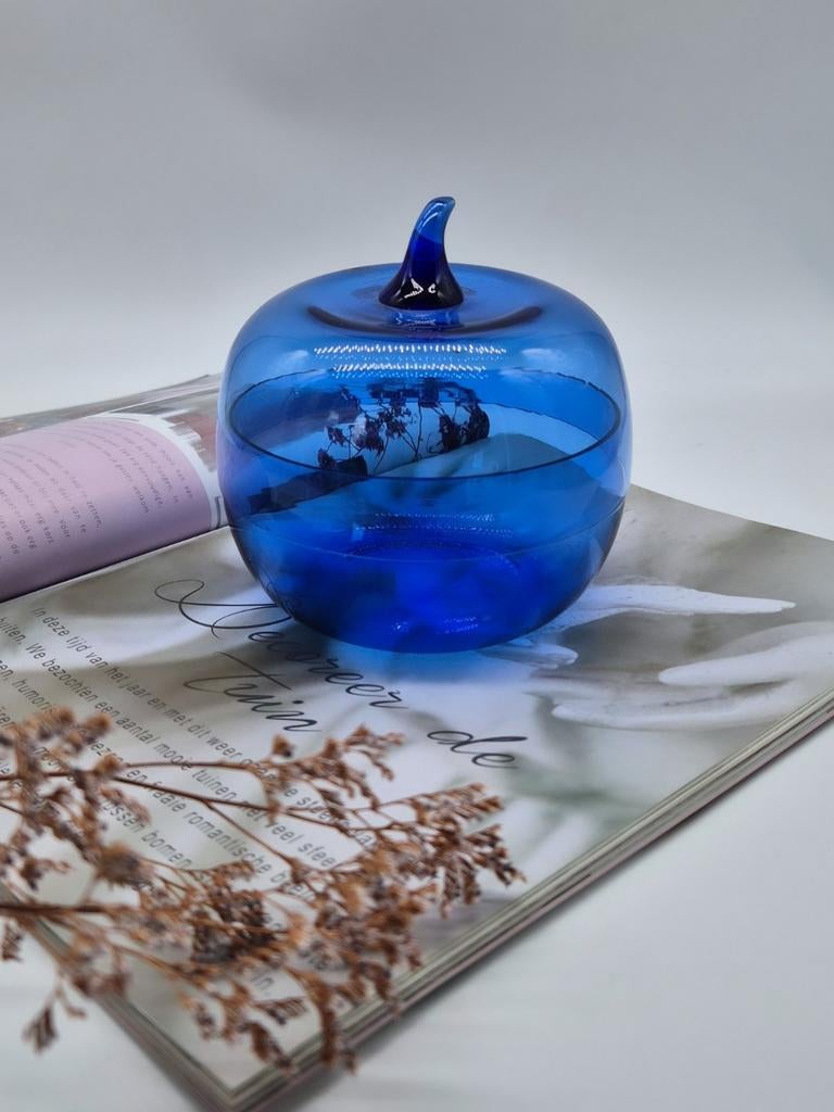 Glazen schaaltje met deksel in appelvorm, Antiek en Kunst, Antiek | Glas en Kristal, Ophalen of Verzenden