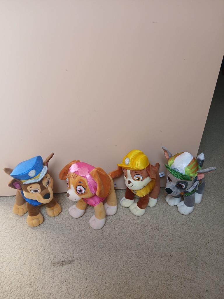 Paw Patrol Knuffels - Set van 4, Gebruikt, Middelgroot (20 tot 80 cm), Meerkleurig, Paw Patrol