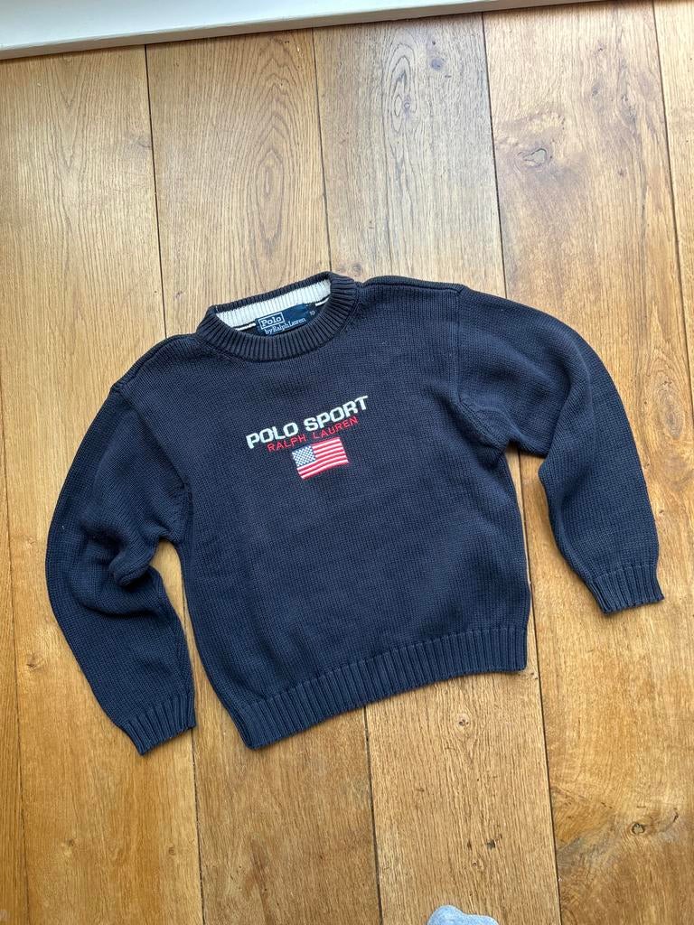 Ralph Lauren Polo Sport trui navy met vlag maat 5 jaar, Ophalen of Verzenden, Gebruikt, Jongen of Meisje, Trui of Vest