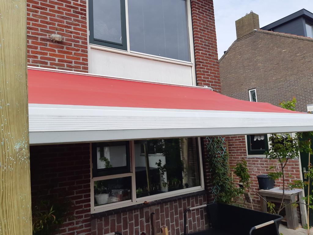 Elektrisch zonnescherm 5m x 2,9m, 450 cm of meer, Elektrisch, Ophalen of Verzenden, Zo goed als nieuw