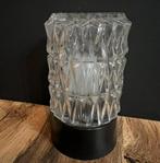 Vintage plafondlamp met schroefglas helder in reliëf, Ophalen of Verzenden, Zo goed als nieuw, Glas
