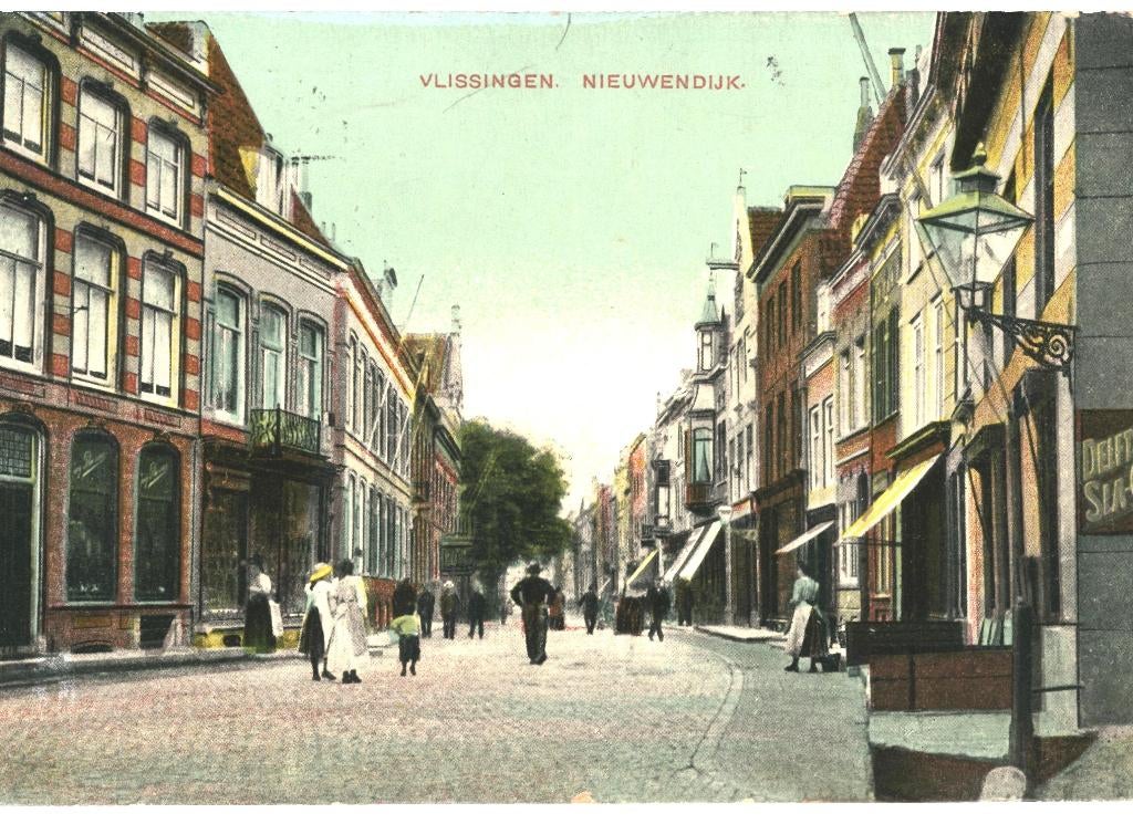 992621 Vlissingen ZL 1908 Nieuwendijk Gelopen met postzegel, Ophalen of Verzenden, Voor 1920, Gelopen, Zeeland