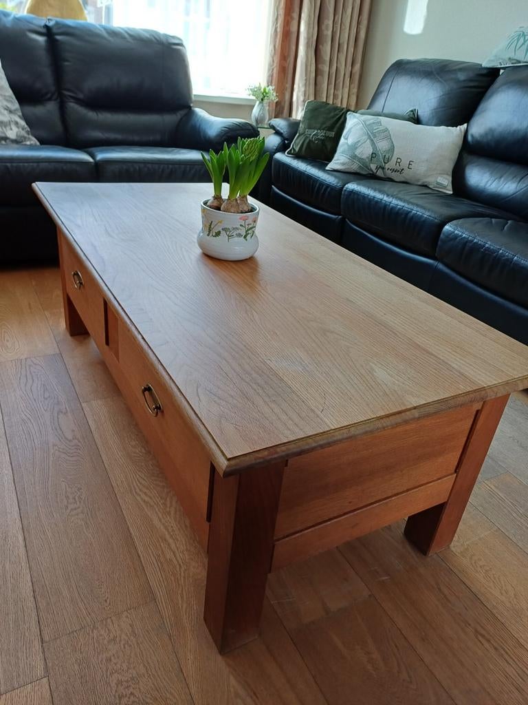 Eiken salon tafel, Huis en Inrichting, Tafels | Salontafels, Ophalen, 100 tot 150 cm, 50 tot 100 cm, Minder dan 50 cm