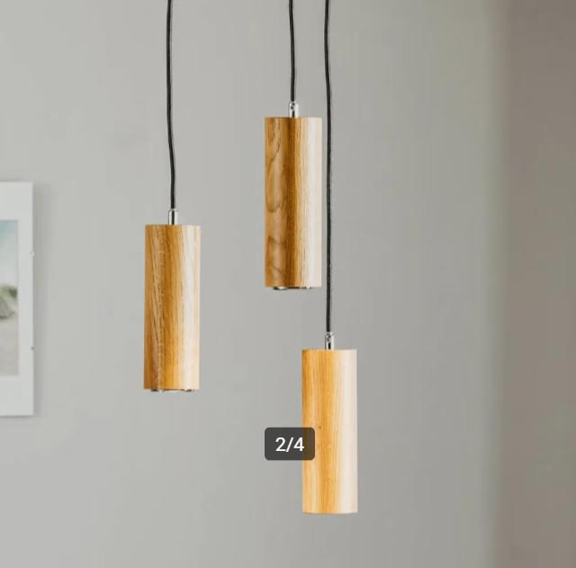 spot-light pipe ii hanglamp hout eiken led 3x5w gu10 NIEUW, Modern hout, Nieuw, Ophalen of Verzenden, 75 cm of meer