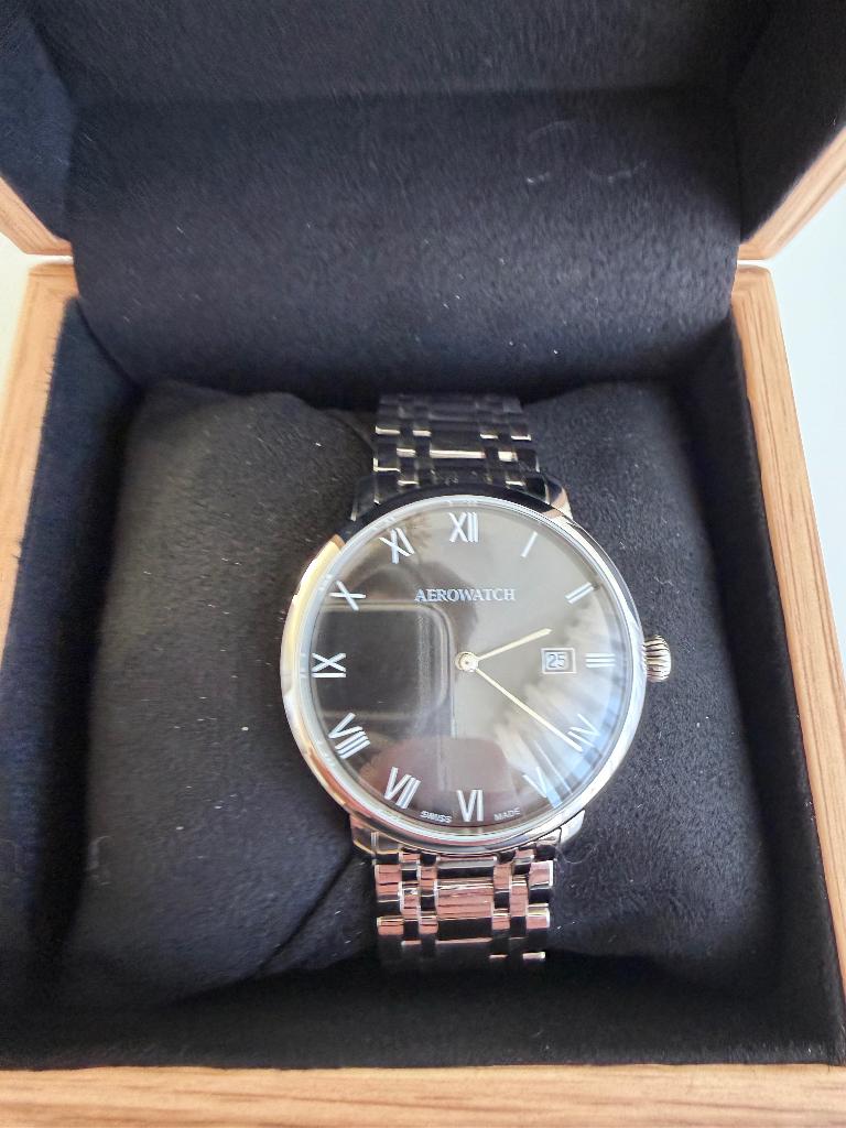 Aerowatch Heritage Slim Men’s Watch Horloge, Staal, Staal, Polshorloge, Nieuw