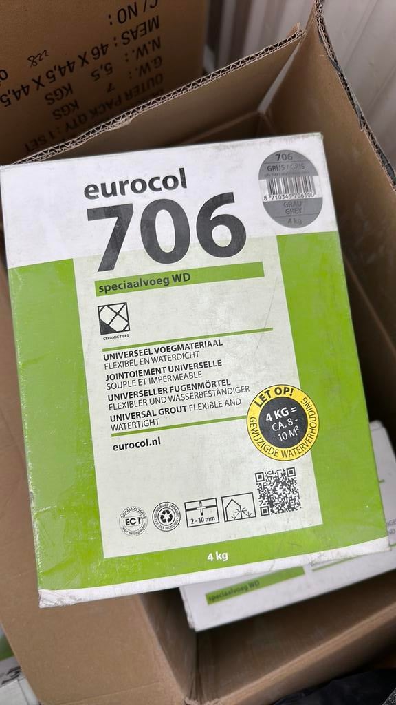 Eurocol voegmortel grijs, Nieuw, 10 m² of meer, Vloertegels, Overige materialen