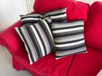 6 kussens - zwart wit grijs gestreept, Huis en Inrichting, Woonaccessoires | Kussens, Ophalen of Verzenden, Gebruikt, Overige kleuren