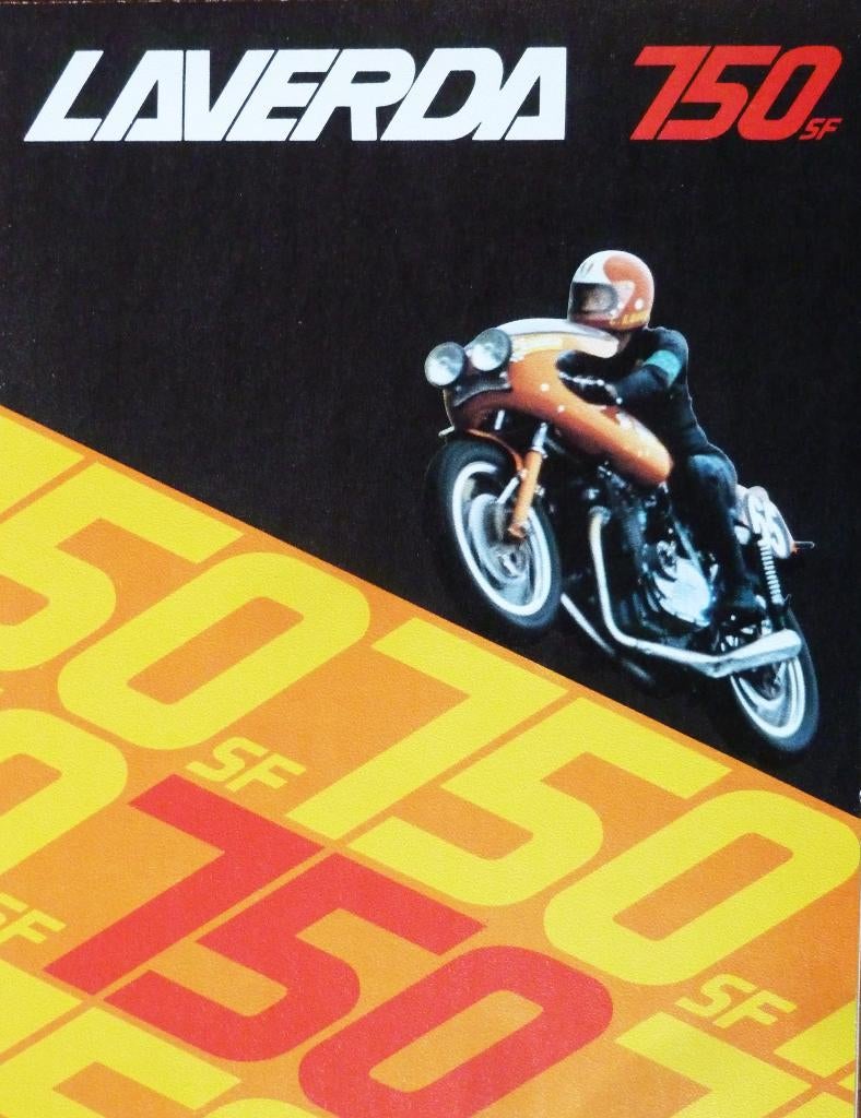 Folder LAVERDA 750 SF 1973, Motoren, Handleidingen en Instructieboekjes, Overige merken, Ophalen of Verzenden