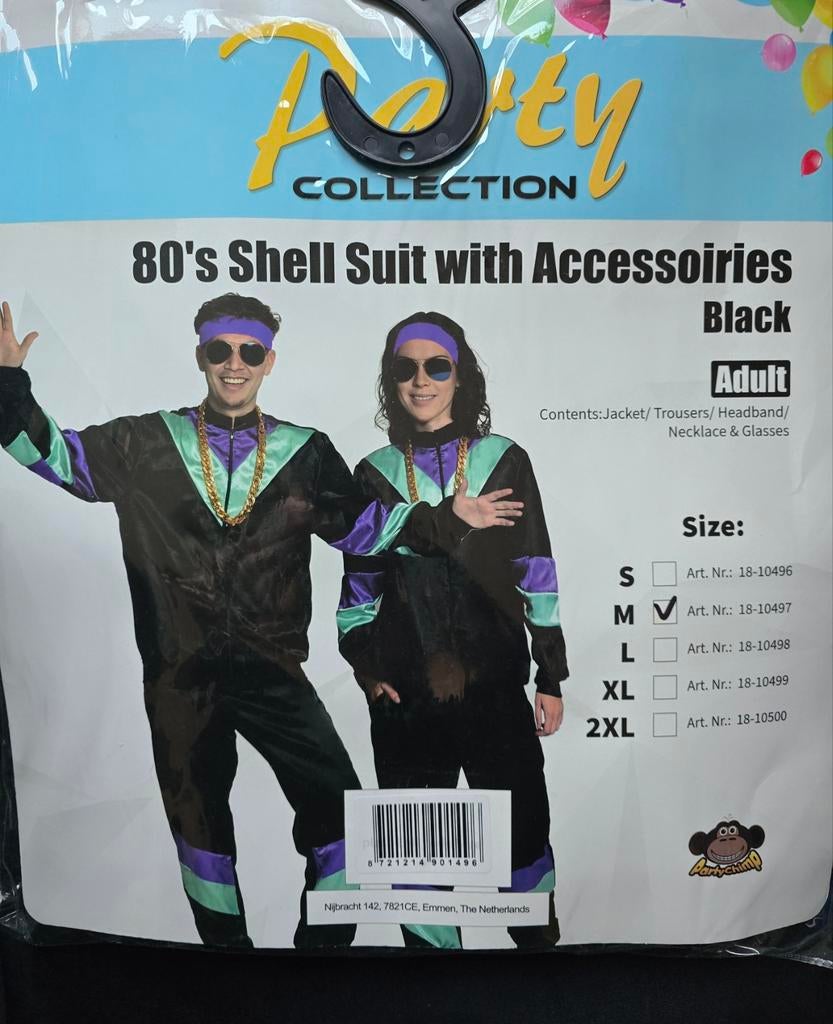 Nieuw! Foute 80s Party Outfit - Unisex Maat S t/m XXL, Carnaval, Nieuw, Ophalen of Verzenden, Kleding