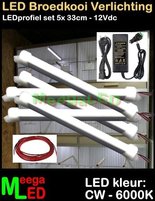 LED verlichting SET 5x 33cm Broedkooi Kweekkooi Vogelkooi, Dieren en Toebehoren, Vogels | Hokken en Kooien, Ophalen of Verzenden