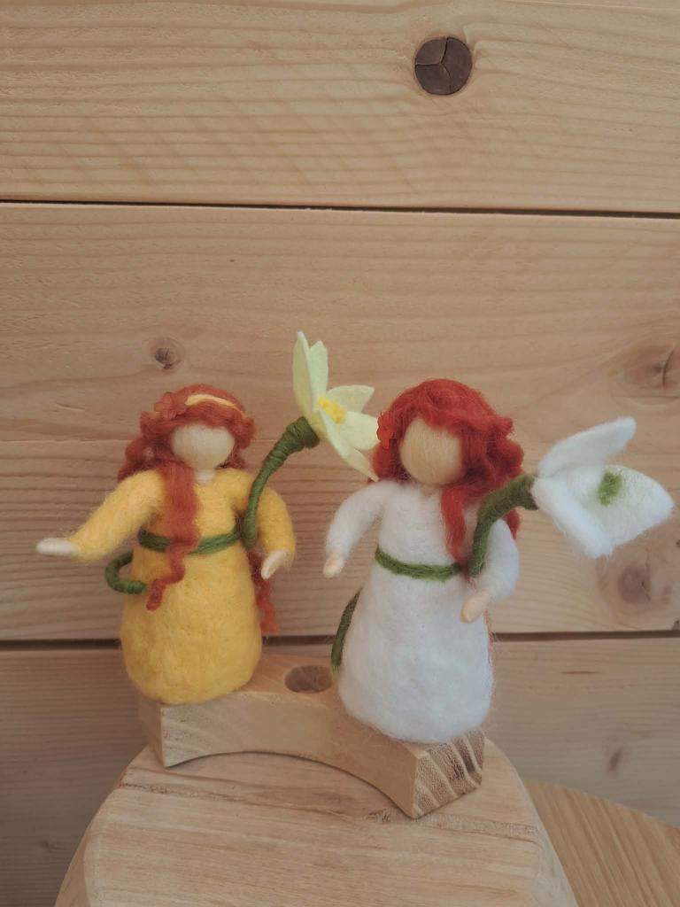 Seizoenstafel jaarring steker lente meisjes wol naaldvilt, Ophalen of Verzenden, Zo goed als nieuw, Figuurtje(s)