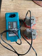 Makita acculader DC1414 T met twee accu's PA12, Ophalen, Gebruikt, Overige typen
