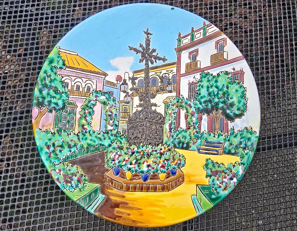 PLAZA DE SANTA CRUZ    KERAMIEK BORD, Antiek en Kunst, Ophalen of Verzenden