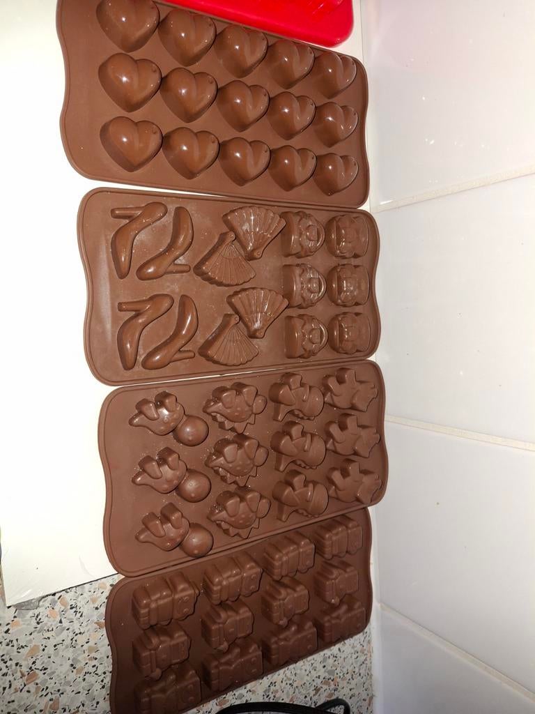 Chocolade mallen set - diverse vormen, Ophalen of Verzenden, Bruin, Rubber/elastomeren, Overige typen