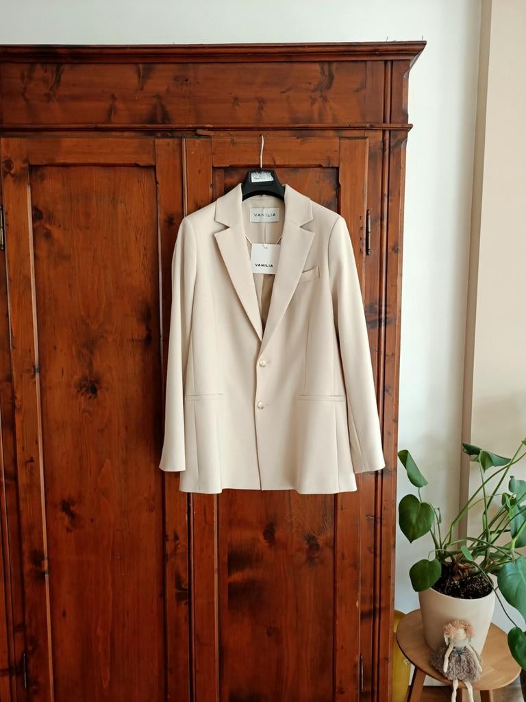 Vanilia prachtige mooie blazer offwhite zgan geheel gevoerd, Maat 38/40 (M), Vanilia, Beige, Ophalen of Verzenden