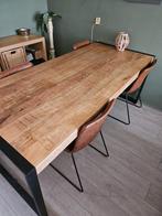 Mangohout eettafel, Ophalen, 50 tot 100 cm, Zo goed als nieuw, 150 tot 200 cm