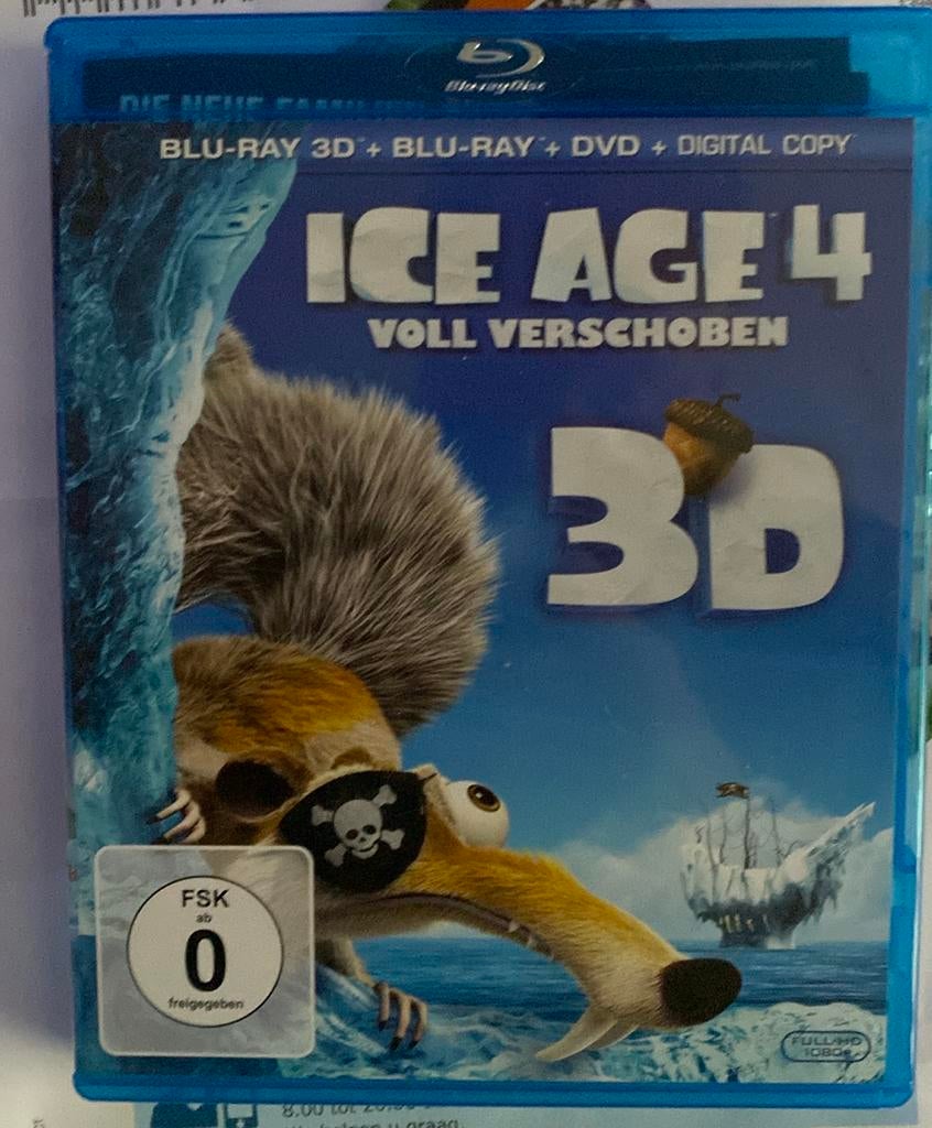 Blu Ray 3D film ice age 4, Ophalen of Verzenden, Zo goed als nieuw, Tekenfilms en Animatie