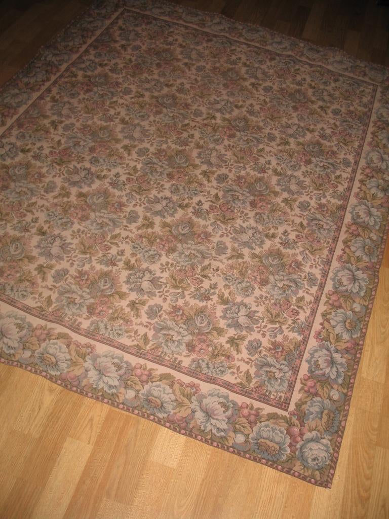 Zeldzaam Groot Gobelin Antiek Kleed Tapestry Gebloemd, Ophalen of Verzenden