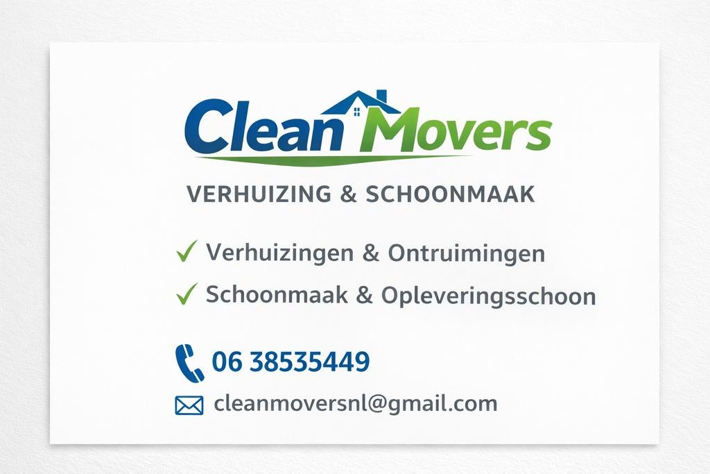 Verhuisbedrijf + Schoonmaak | Snel & Betrouwbaar | CleanMove, Diensten en Vakmensen, Verhuizers en Opslag, Bedrijfsverhuizingen